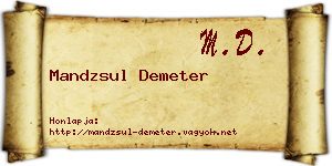 Mandzsul Demeter névjegykártya